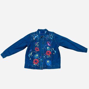 Anuschka Painted Denim Jacket, Blue, Women’s 1X